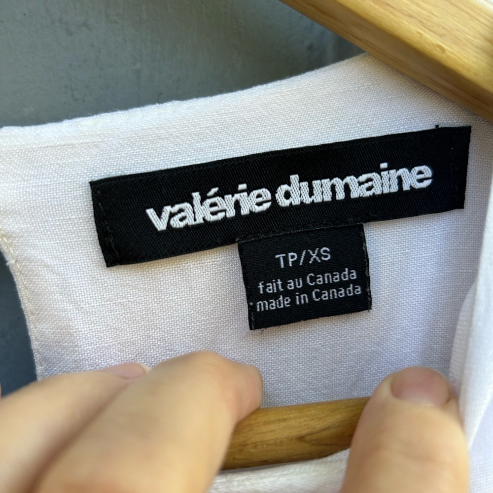 Valerie Dumaine Dionne Linen blend black and white dress, size XS (oversized) - Picture 9 of 12